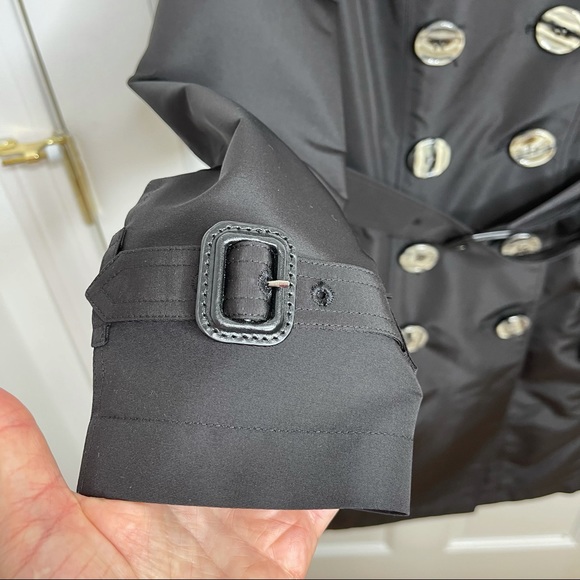 NWT Burberry Black Gabardine Trench Coat - Picture 5 of 13